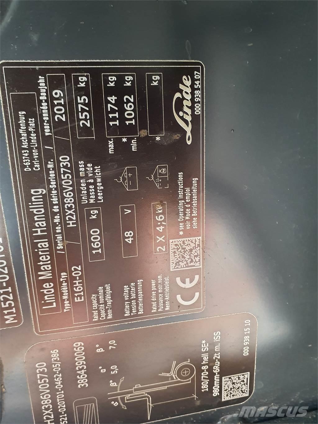 Linde E16 Електронавантажувачі