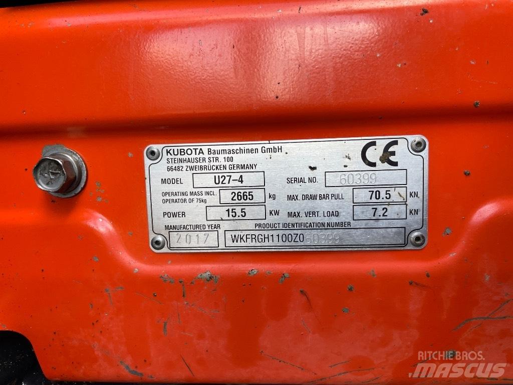 Kubota U 27-4 Міні-екскаватори < 7т