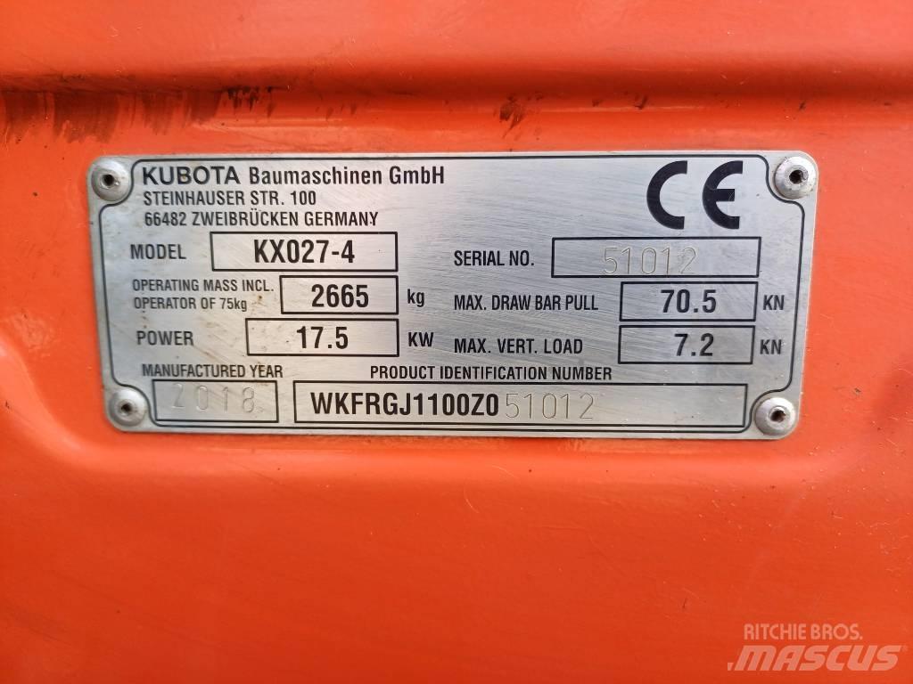 Kubota KX027-4 Міні-екскаватори < 7т