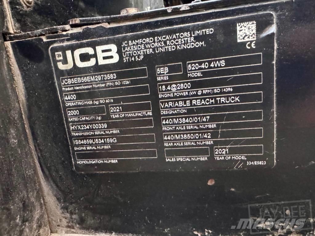 JCB 520-40 Телескопічні навантажувачі