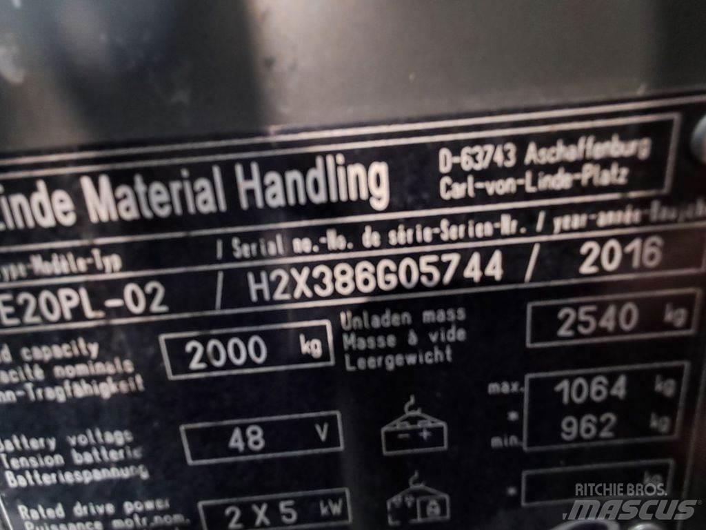 Linde E20PL-02 Електронавантажувачі