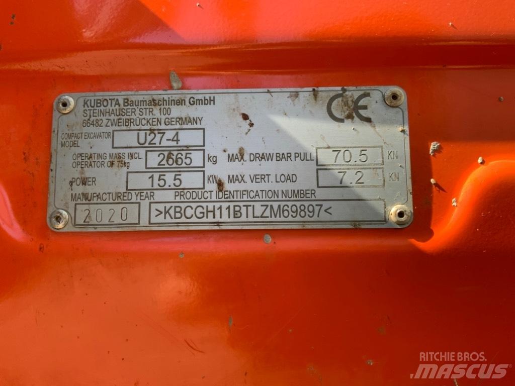 Kubota U 27-4 Міні-екскаватори < 7т