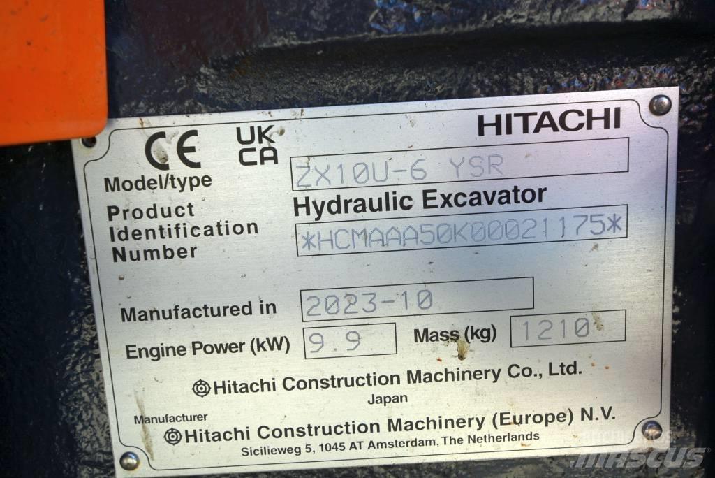 Hitachi ZX 10U-6 Міні-екскаватори < 7т