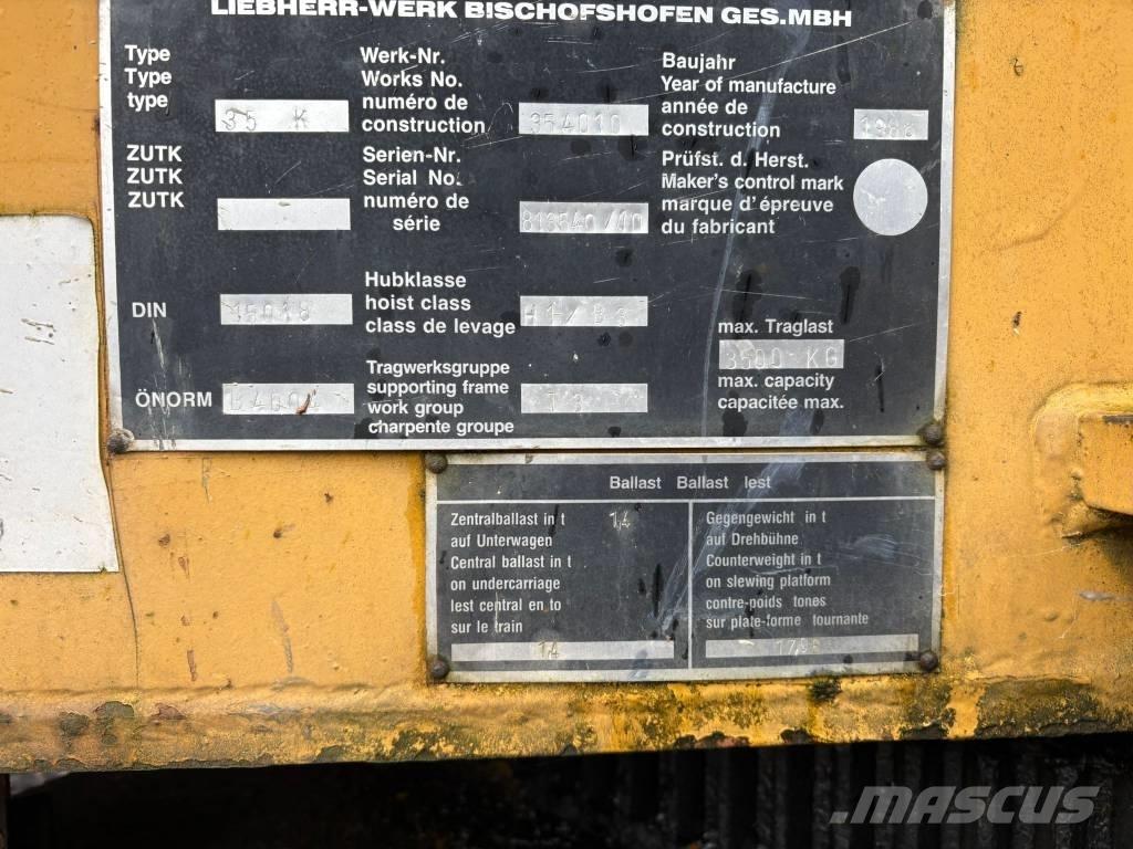 Liebherr 35 K Баштові крани