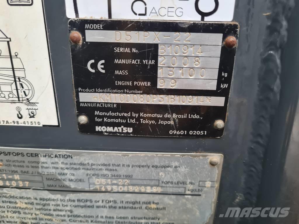 Komatsu D51PX-22 Гусеничні бульдозери