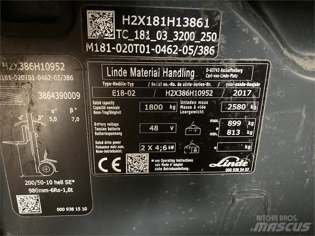 Linde E18 Електронавантажувачі