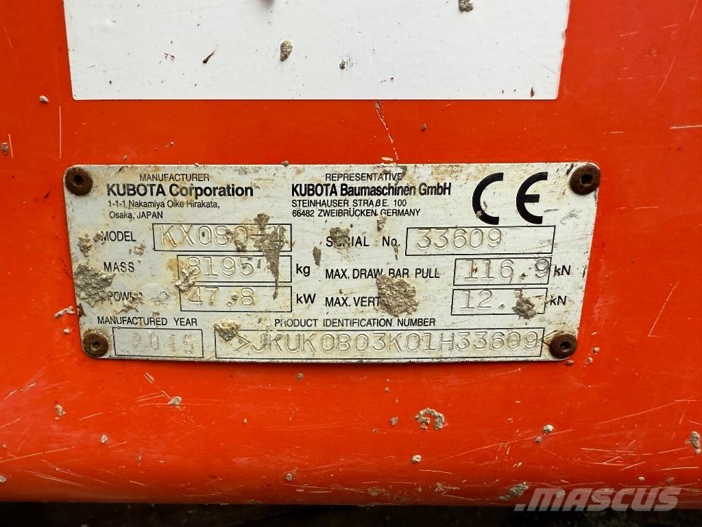 Kubota KX 080-4 Середні екскаватори 7т. - 12т.