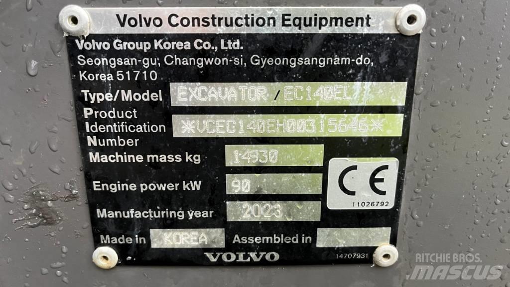 Volvo EC140EL Гусеничні екскаватори
