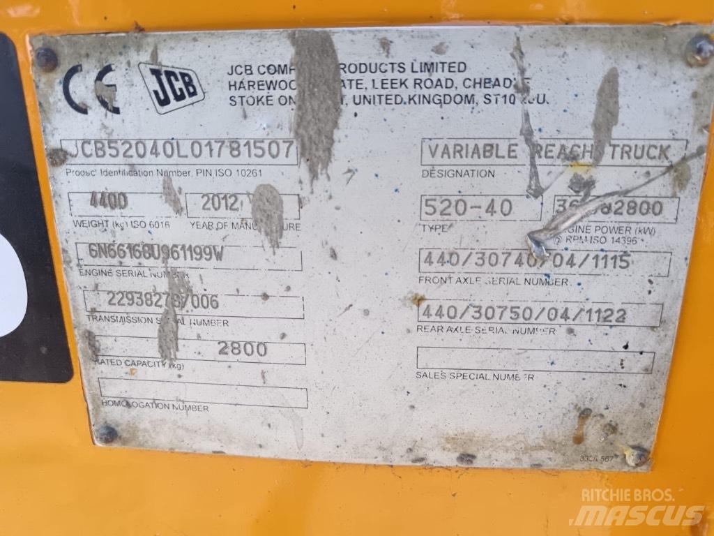 JCB 520-40 Телескопічні навантажувачі