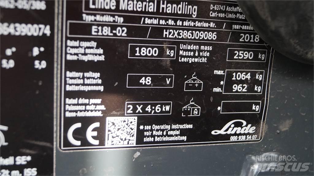 Linde E18L Електронавантажувачі
