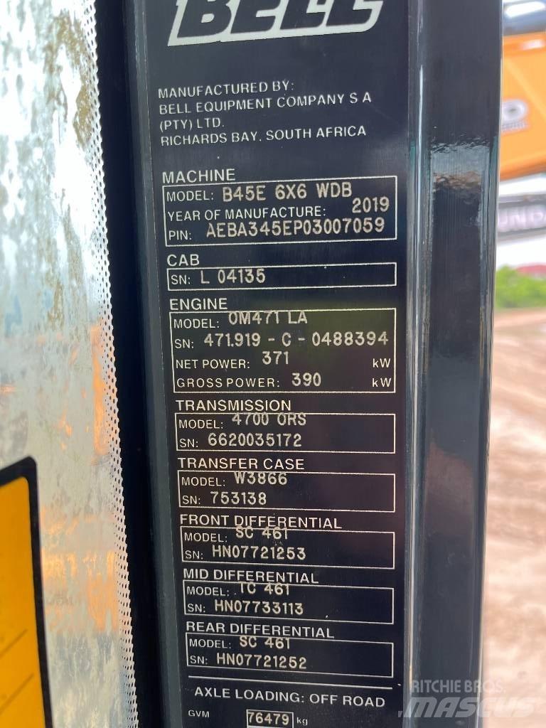 Bell B45E Зчленовані самоскиди