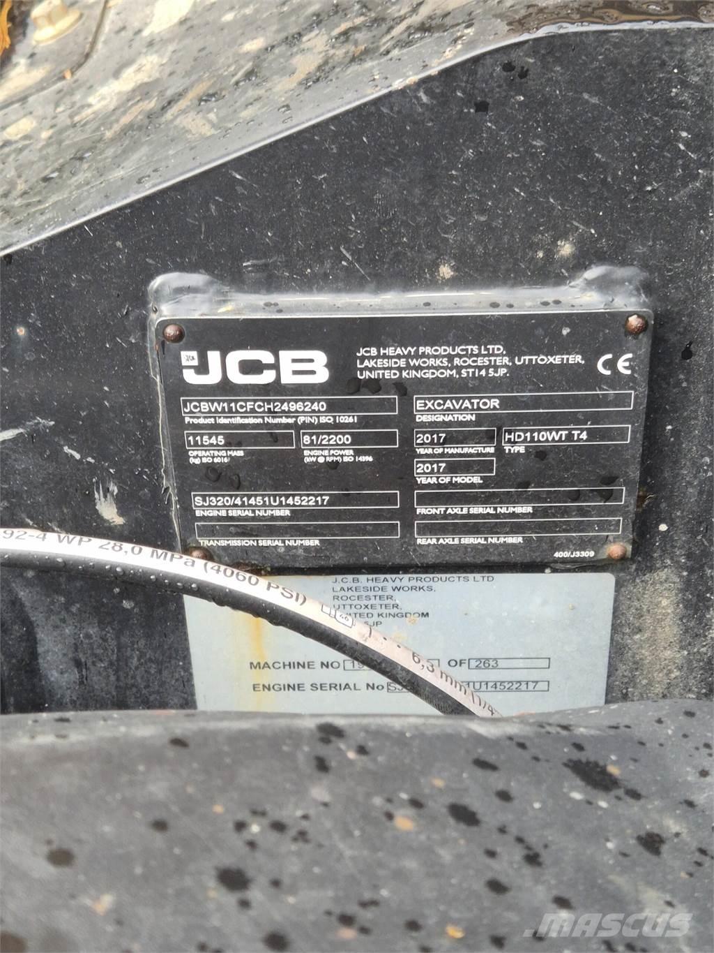 JCB 110W Hydradig Колісні екскаватори