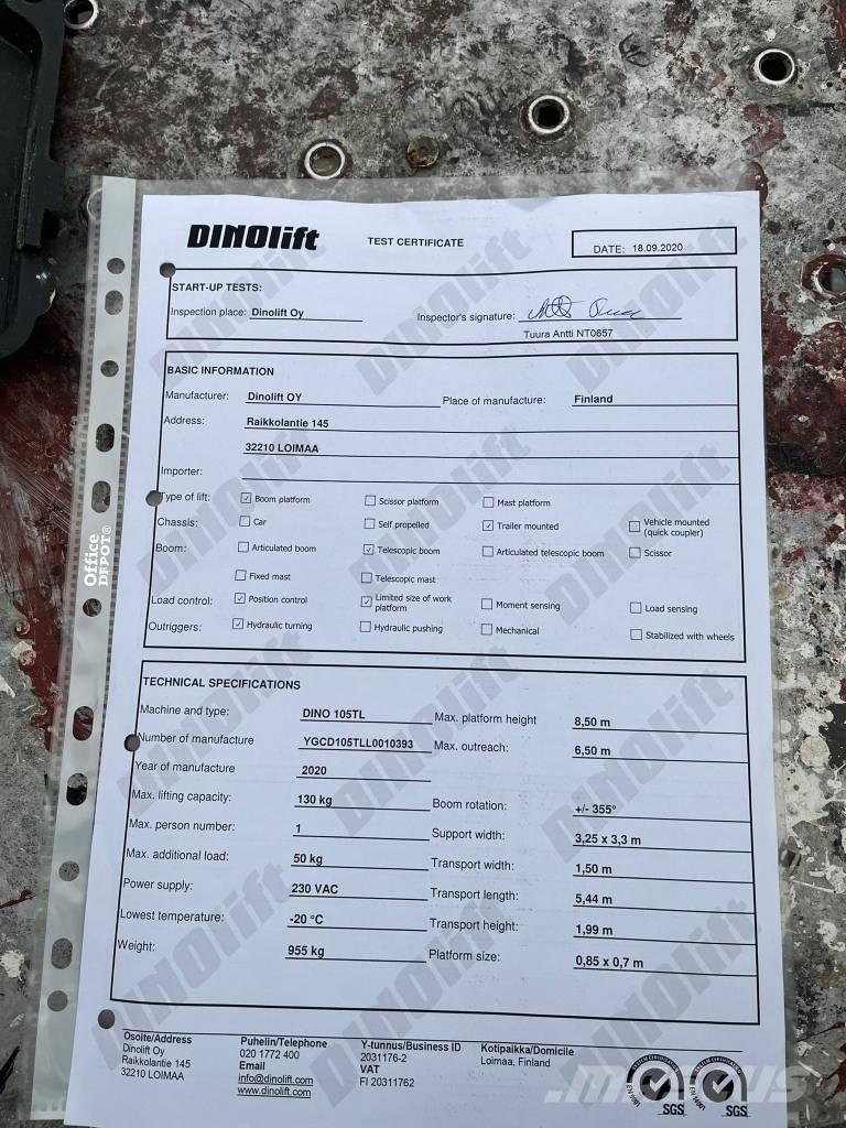 Dino 105TL Вишки-причепи