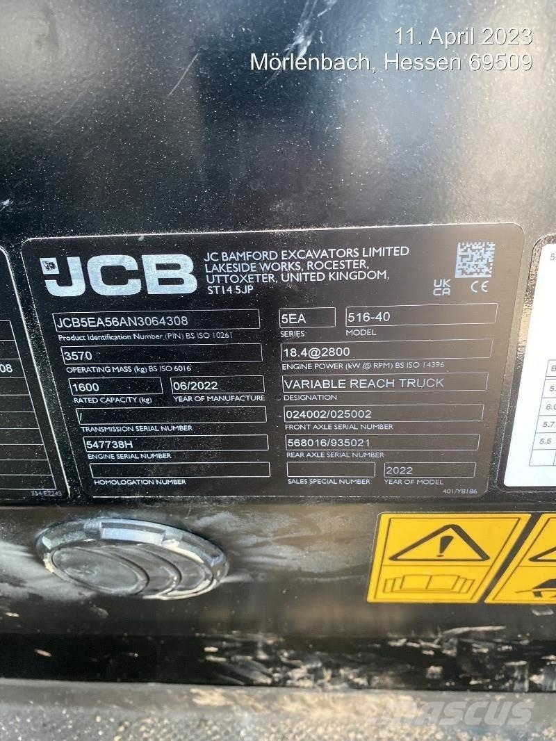 JCB 516-40 Телескопічні навантажувачі