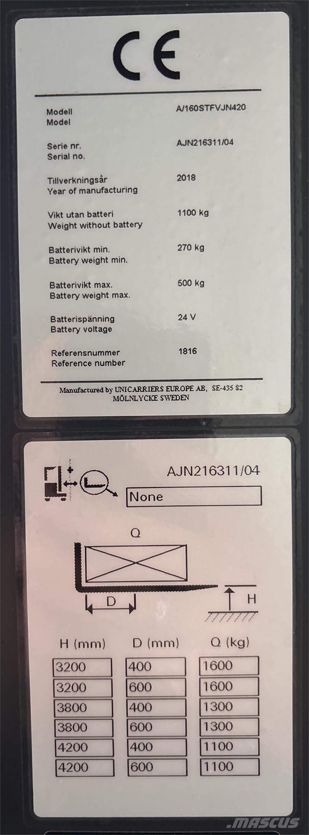 Atlet A160 Самохідні електроштабелери