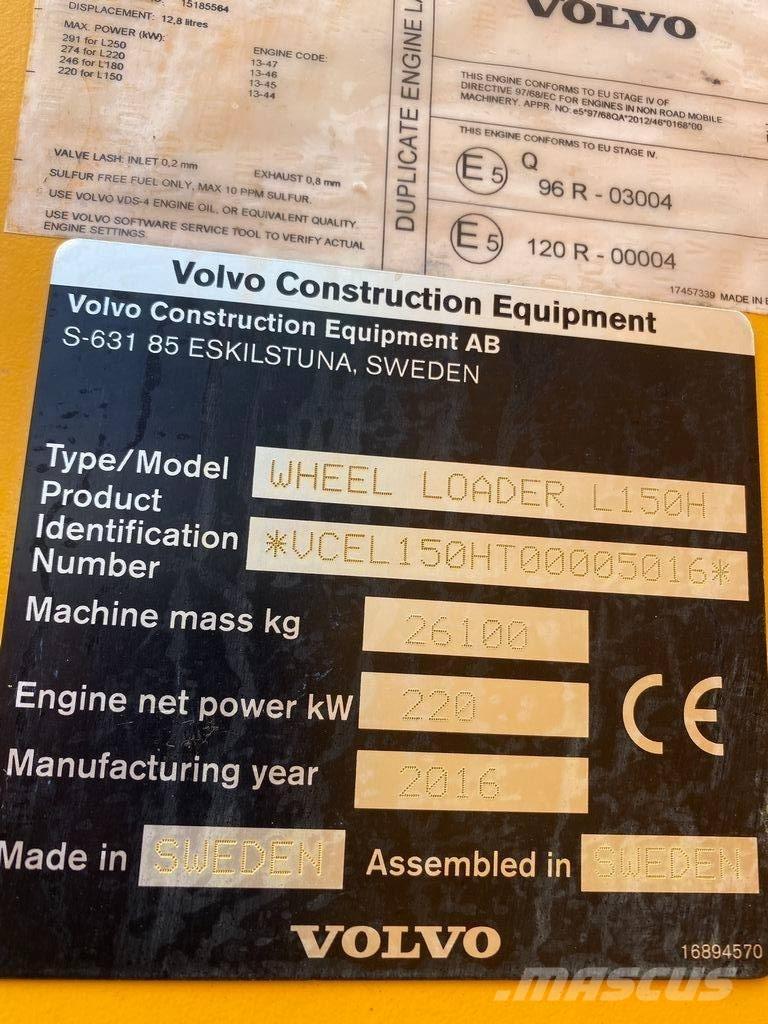 Volvo L 150 H Фронтальні навантажувачі