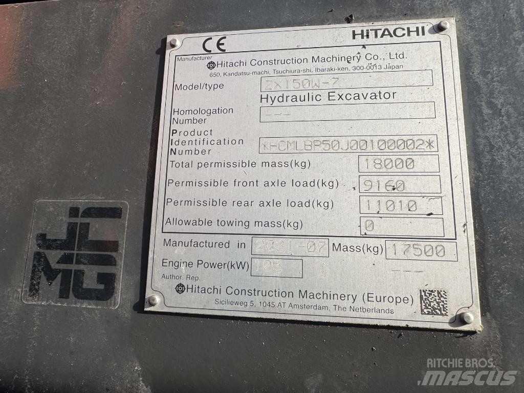 Hitachi ZX 150 W-7 Колісні екскаватори