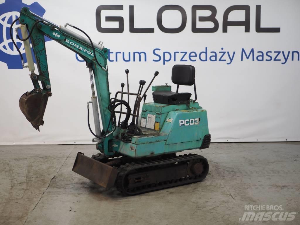 Komatsu PC03-1 Міні-екскаватори < 7т