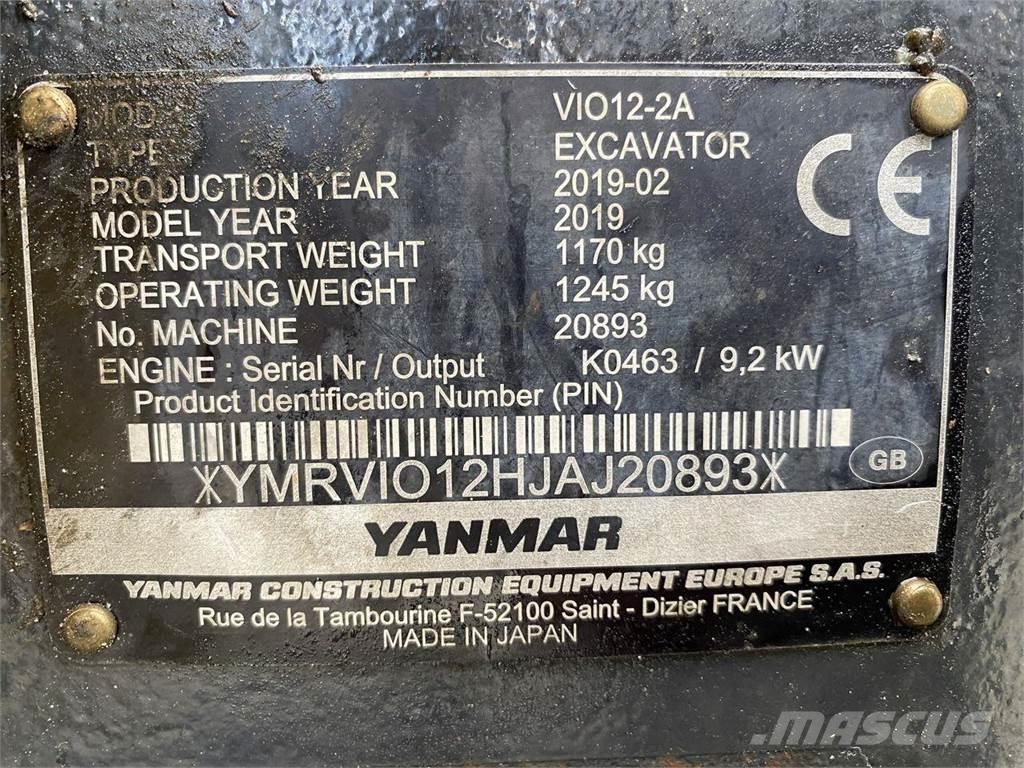 Yanmar VIO12 Колісні екскаватори