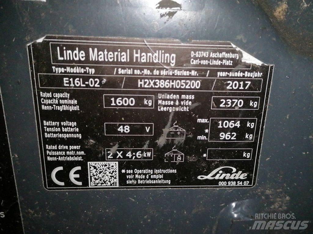 Linde E16L-02 Електронавантажувачі