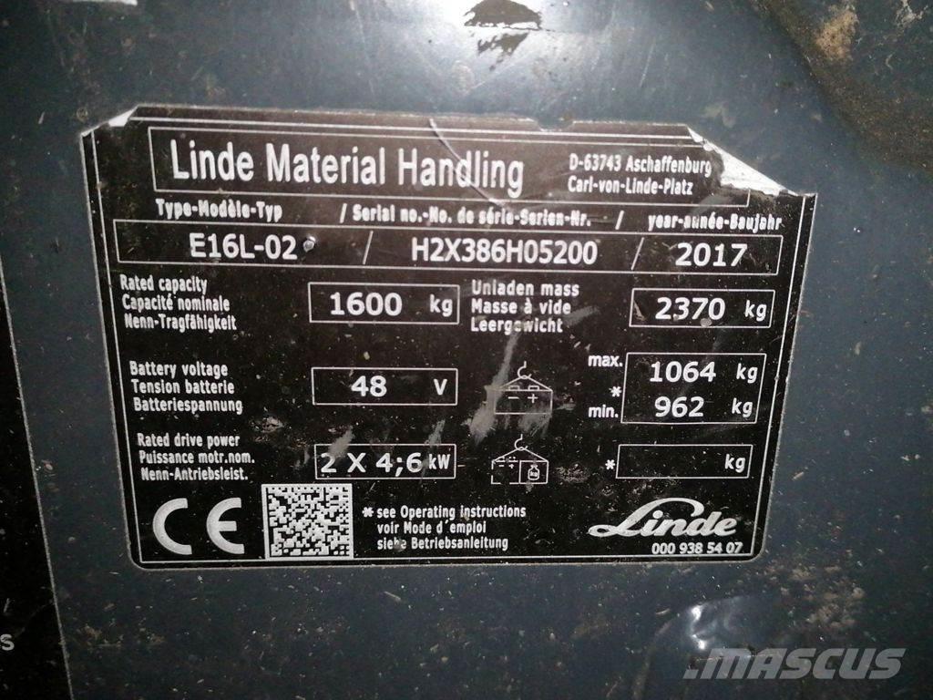 Linde E16L-02 Електронавантажувачі