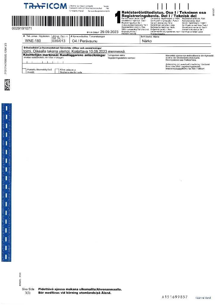 Närko D52B13N61 TPV Причепи-фургони