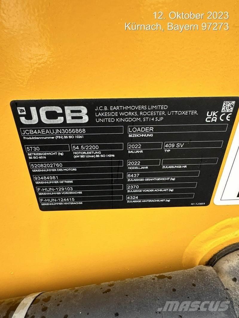 JCB 409 Фронтальні навантажувачі