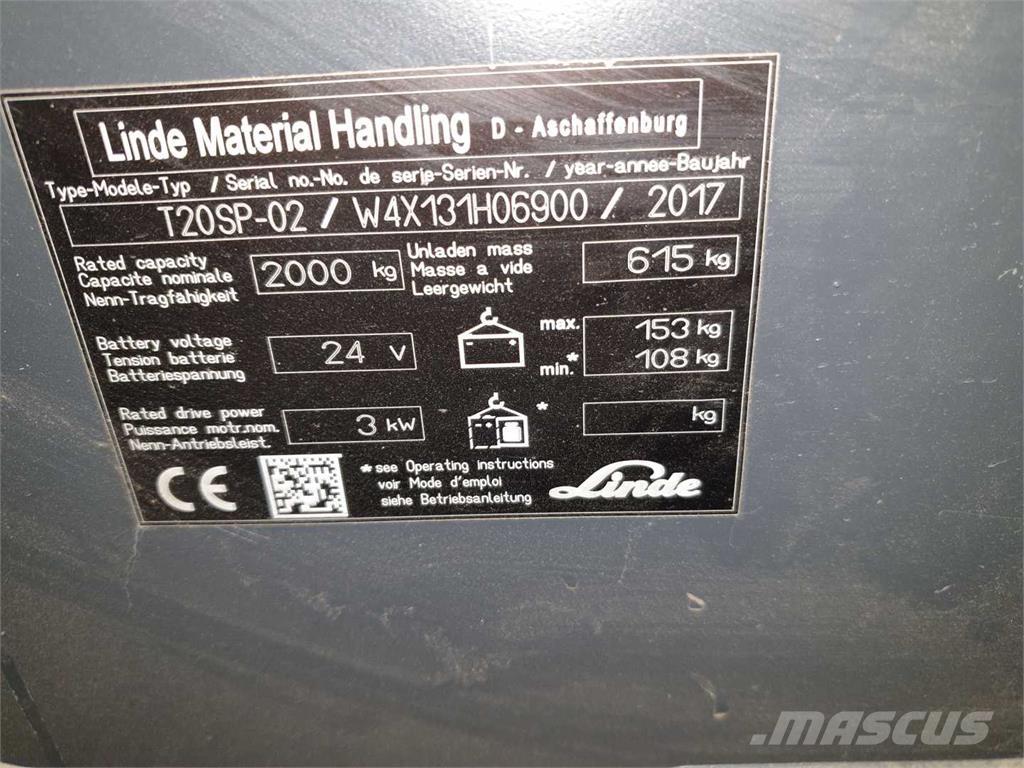 Linde T20SP ION Самохідні електроштабелери