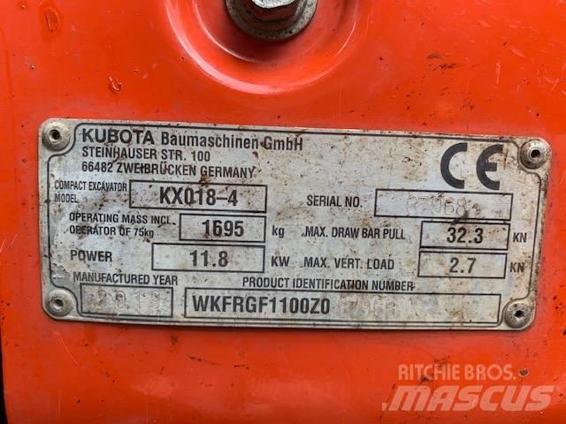 Kubota KX 018-4 Міні-екскаватори < 7т