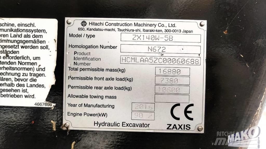 Hitachi ZX 140 W-5 Колісні екскаватори