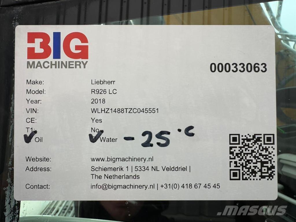 Liebherr R926 LC Гусеничні екскаватори
