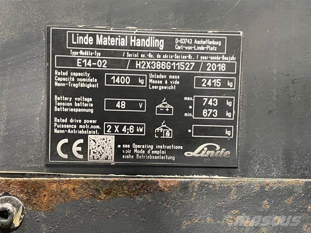 Linde E14-02 Електронавантажувачі