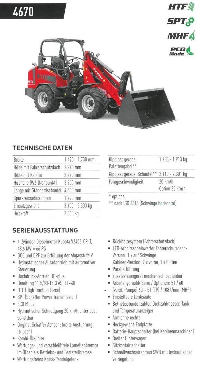 Schäffer 4670 Малі навантажувачі