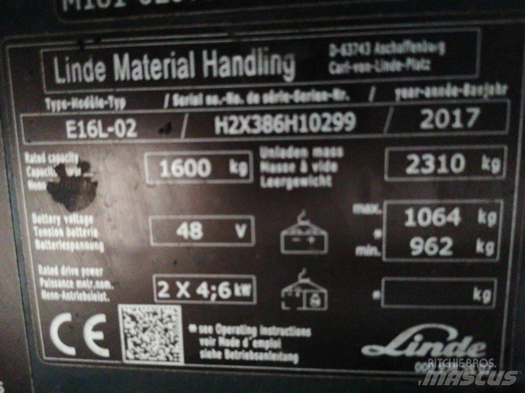 Linde E16L-02 Електронавантажувачі