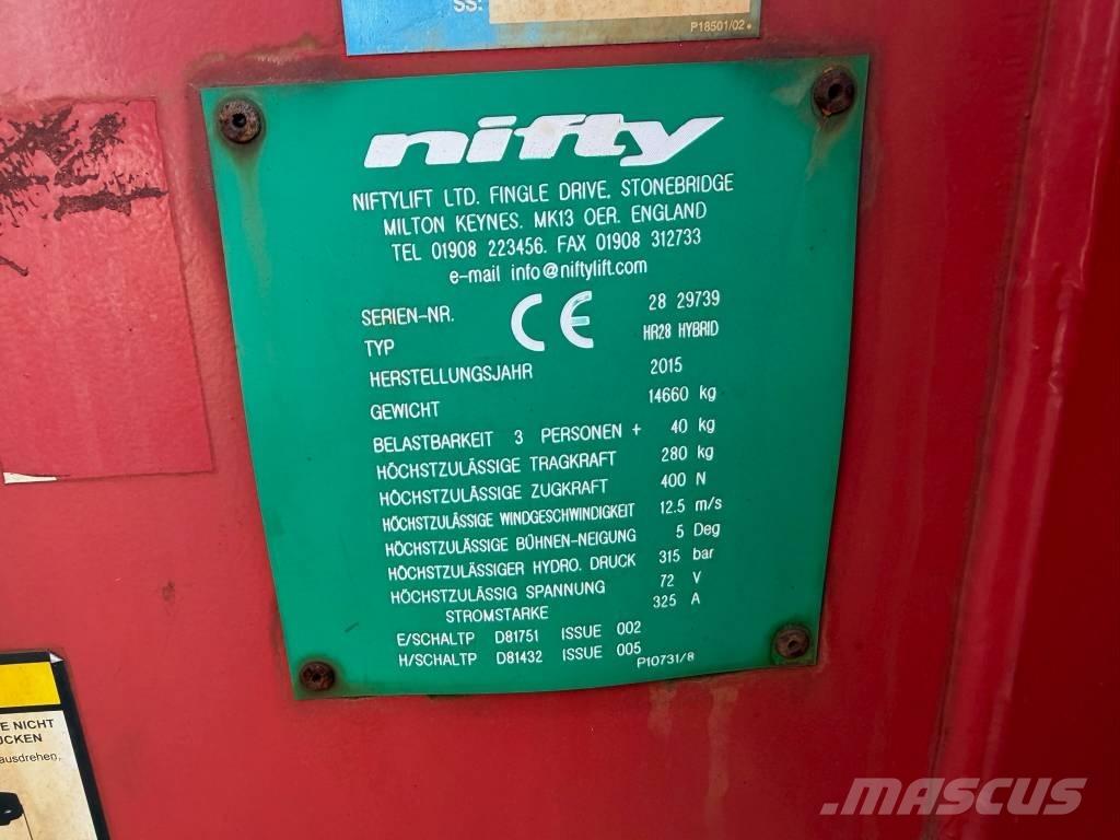 Niftylift HR 28 Колінчаті підйомники