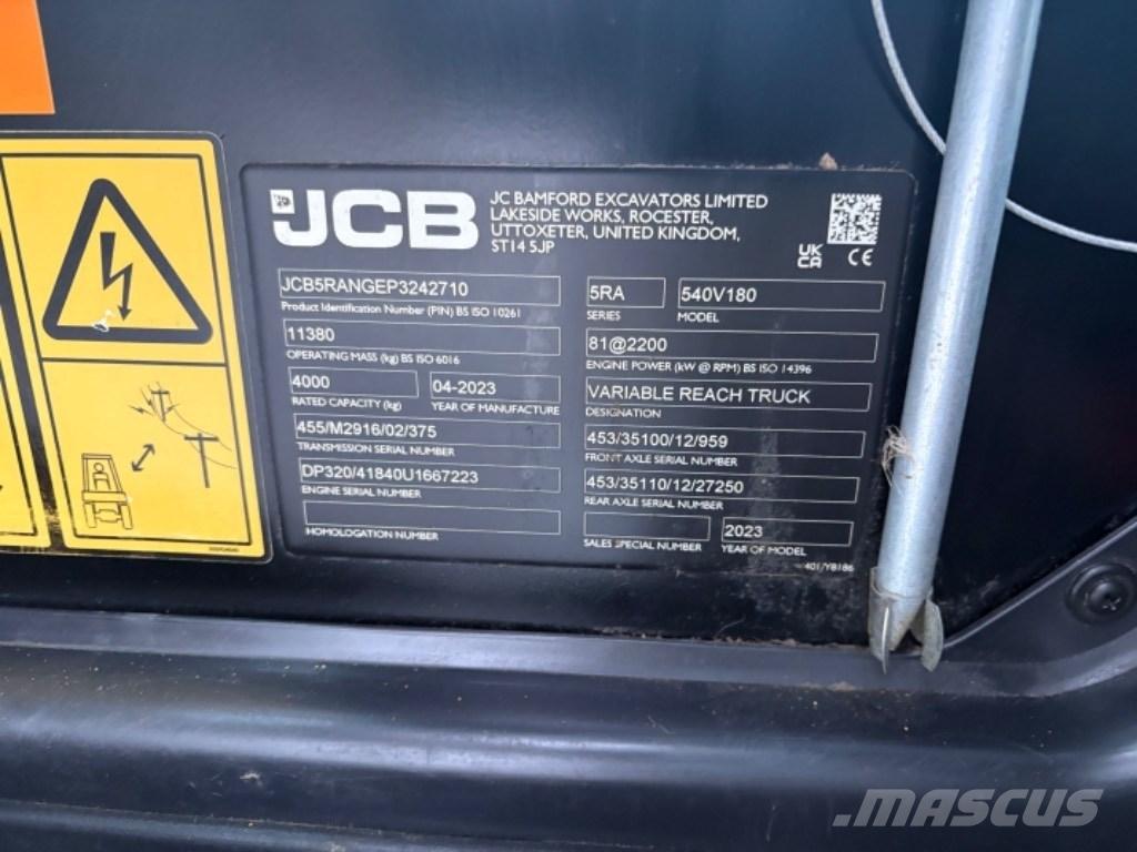 JCB 540-180 Телескопічні навантажувачі