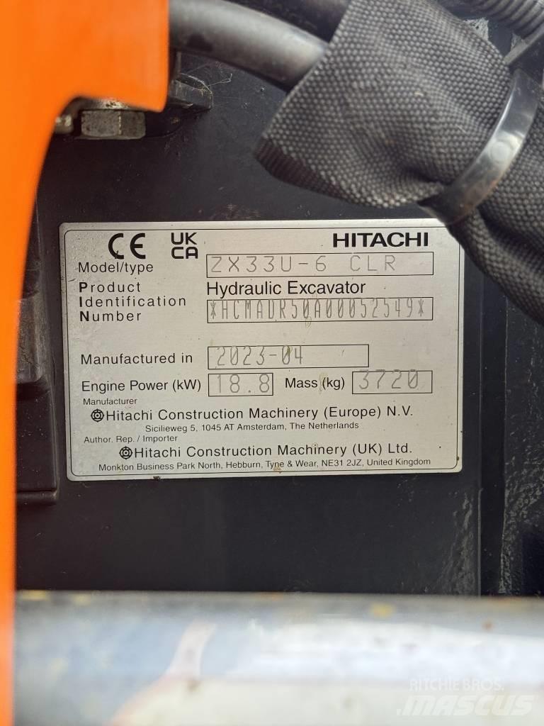 Hitachi ZX 33 U-6 Міні-екскаватори < 7т