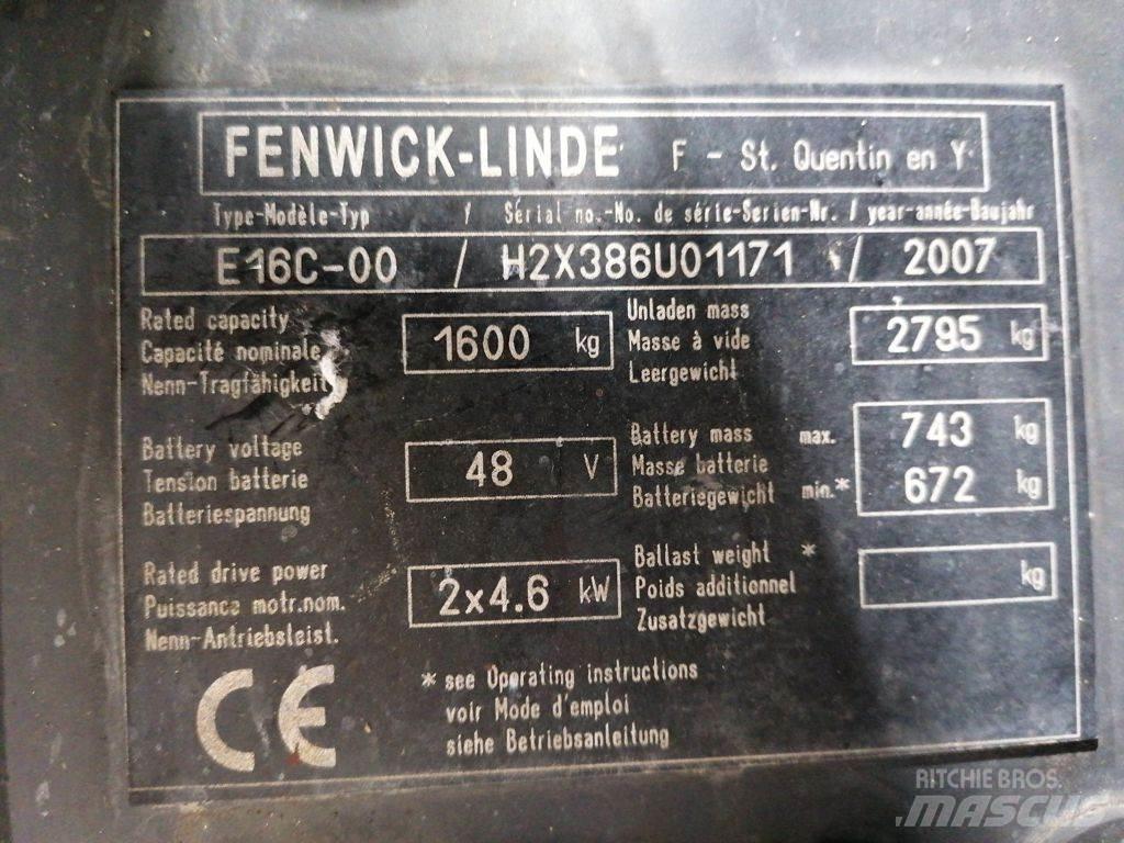 Linde E16C-00 Електронавантажувачі