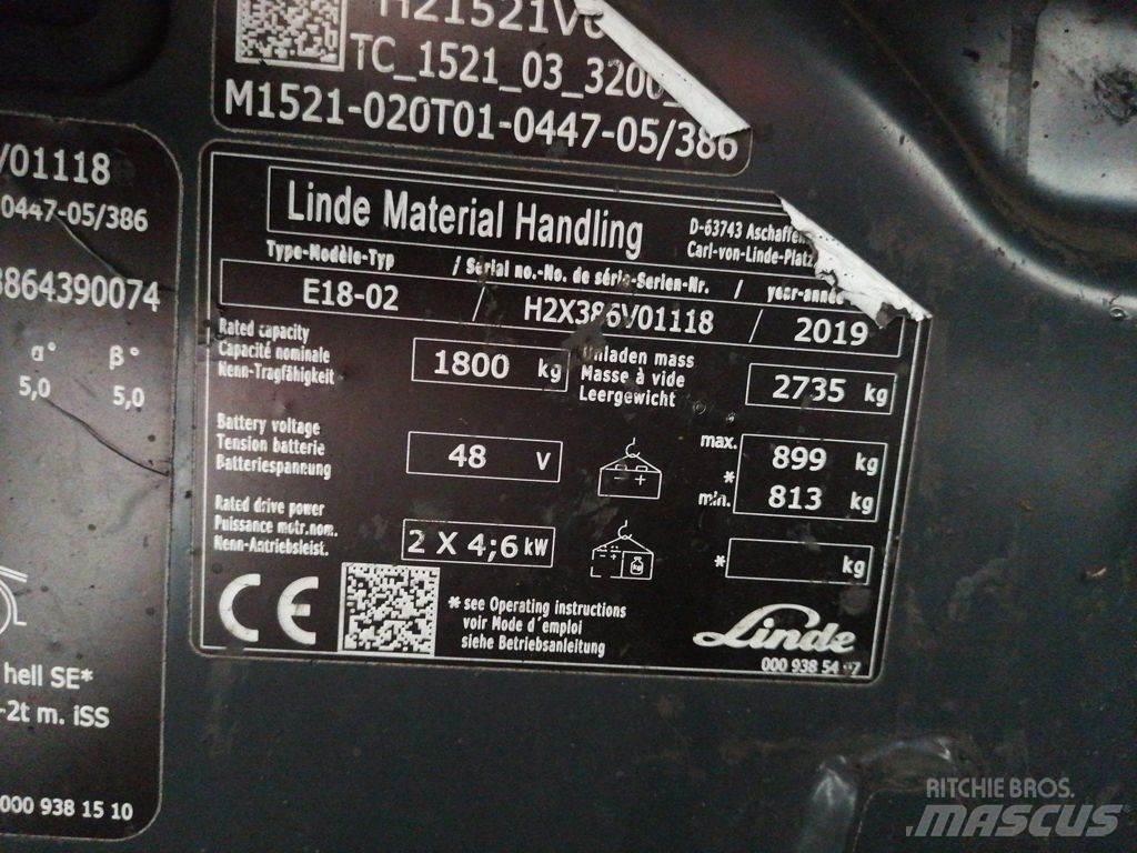 Linde E18-02 Електронавантажувачі