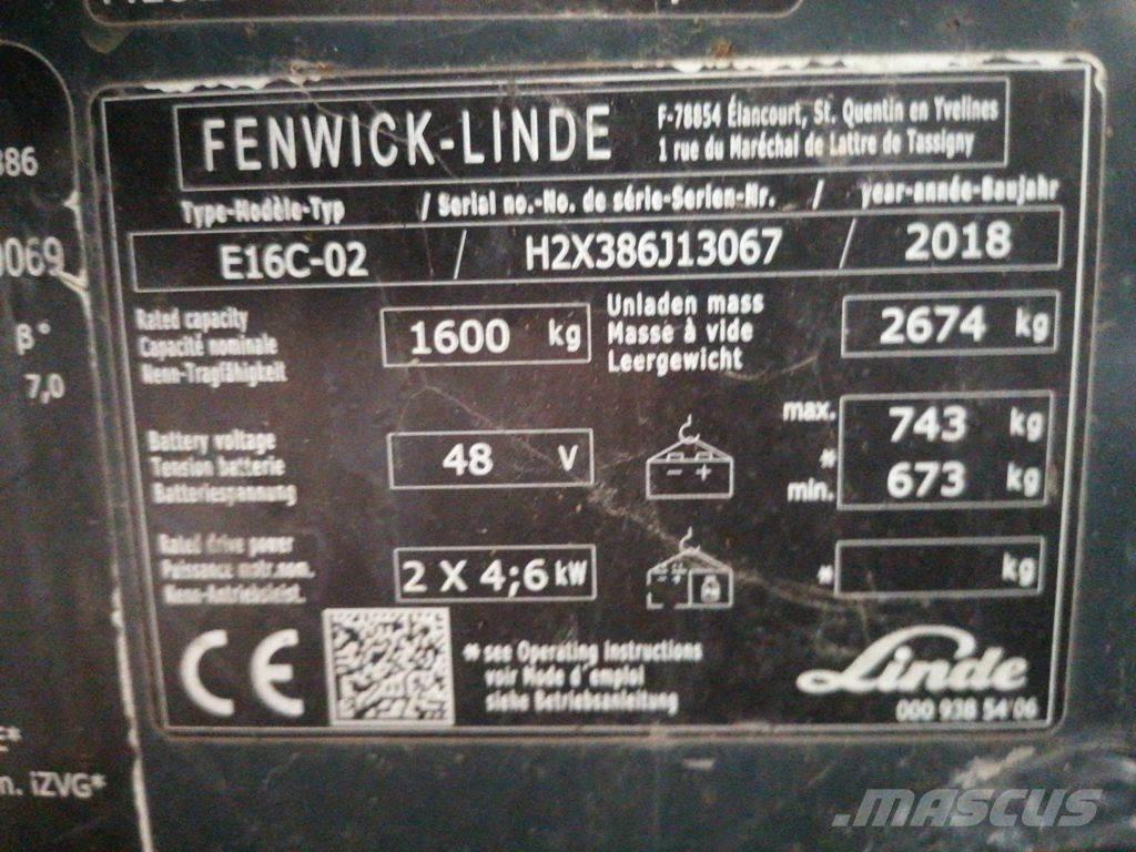Linde E16C Електронавантажувачі