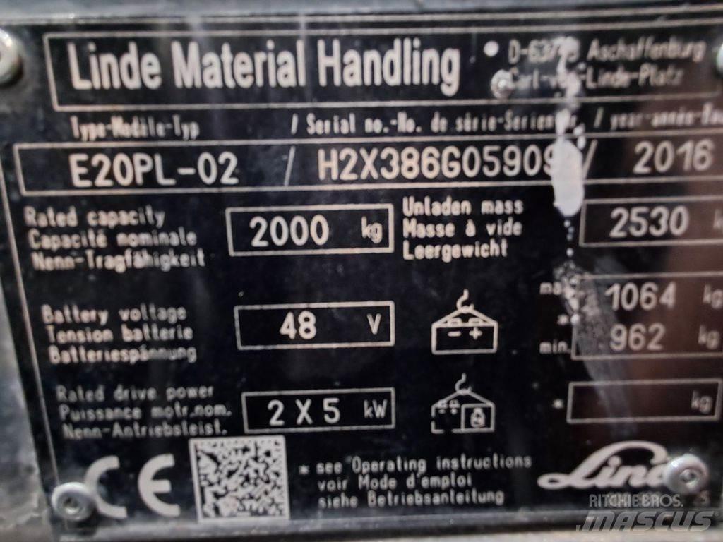Linde E20PL-02 Електронавантажувачі