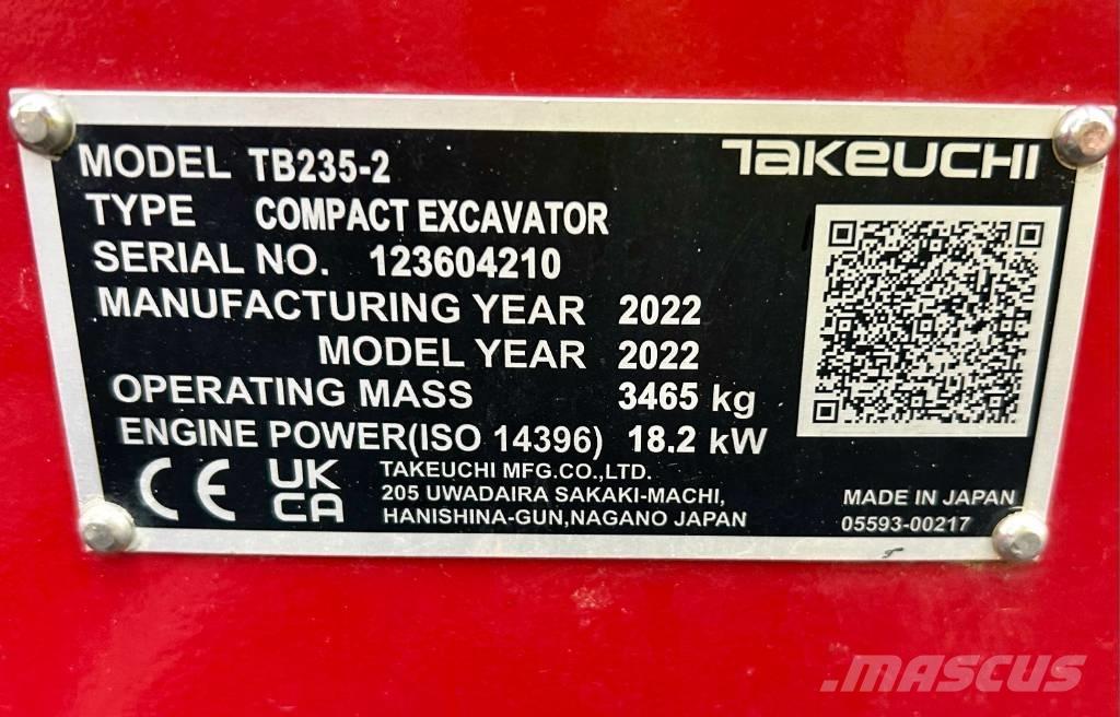 Takeuchi TB 235-2 V3 Міні-екскаватори < 7т