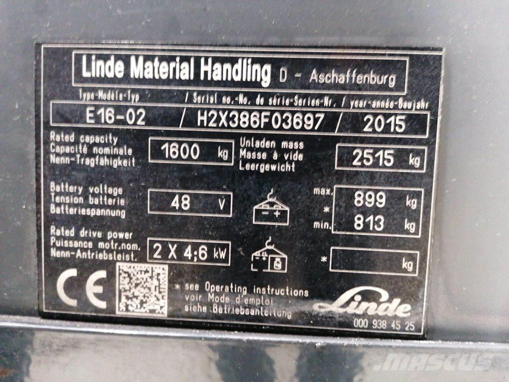 Linde E16-02 Електронавантажувачі