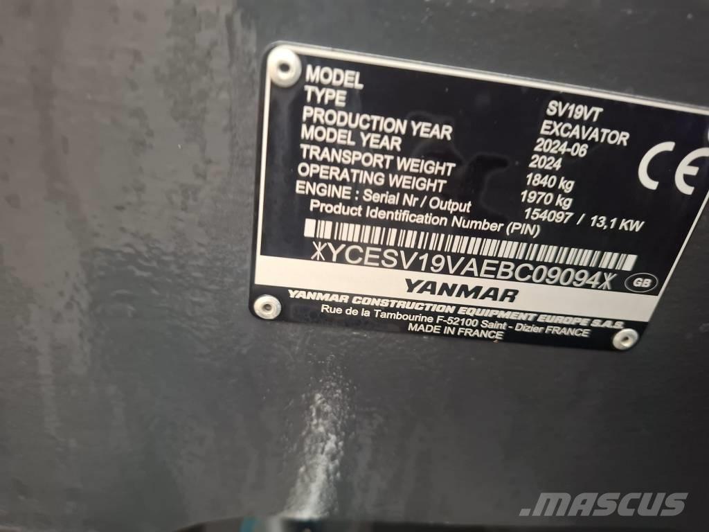 Yanmar SV 19 VT Міні-екскаватори < 7т