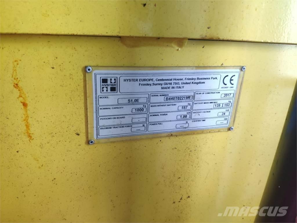 Hyster S1.0E Ручний візок