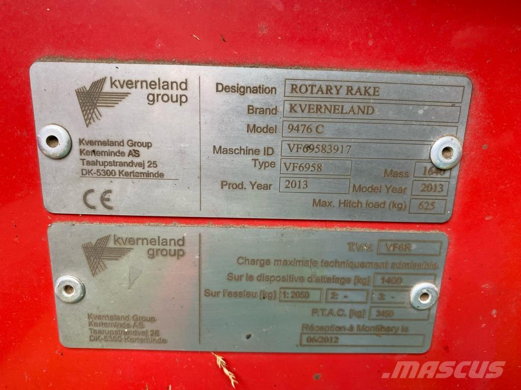 Kverneland 9476 c Рядкові жатки
