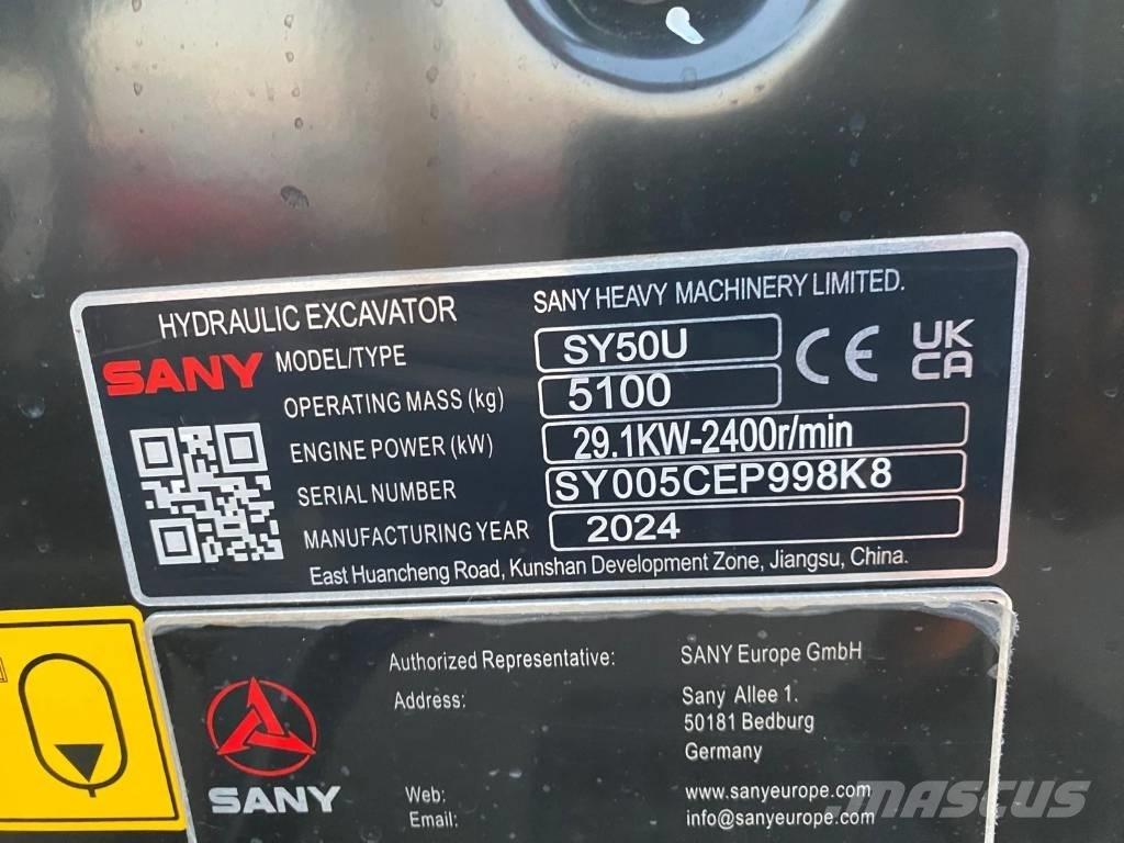 Sany SY 50 U Міні-екскаватори < 7т
