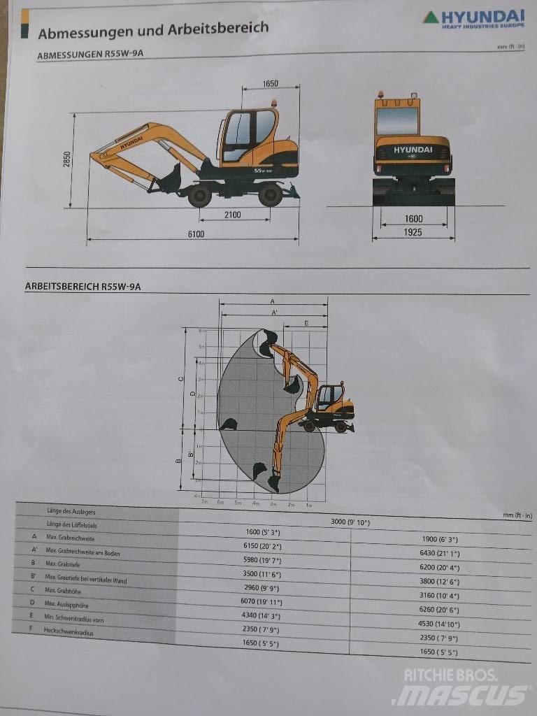 Hyundai 55W-9 Колісні екскаватори