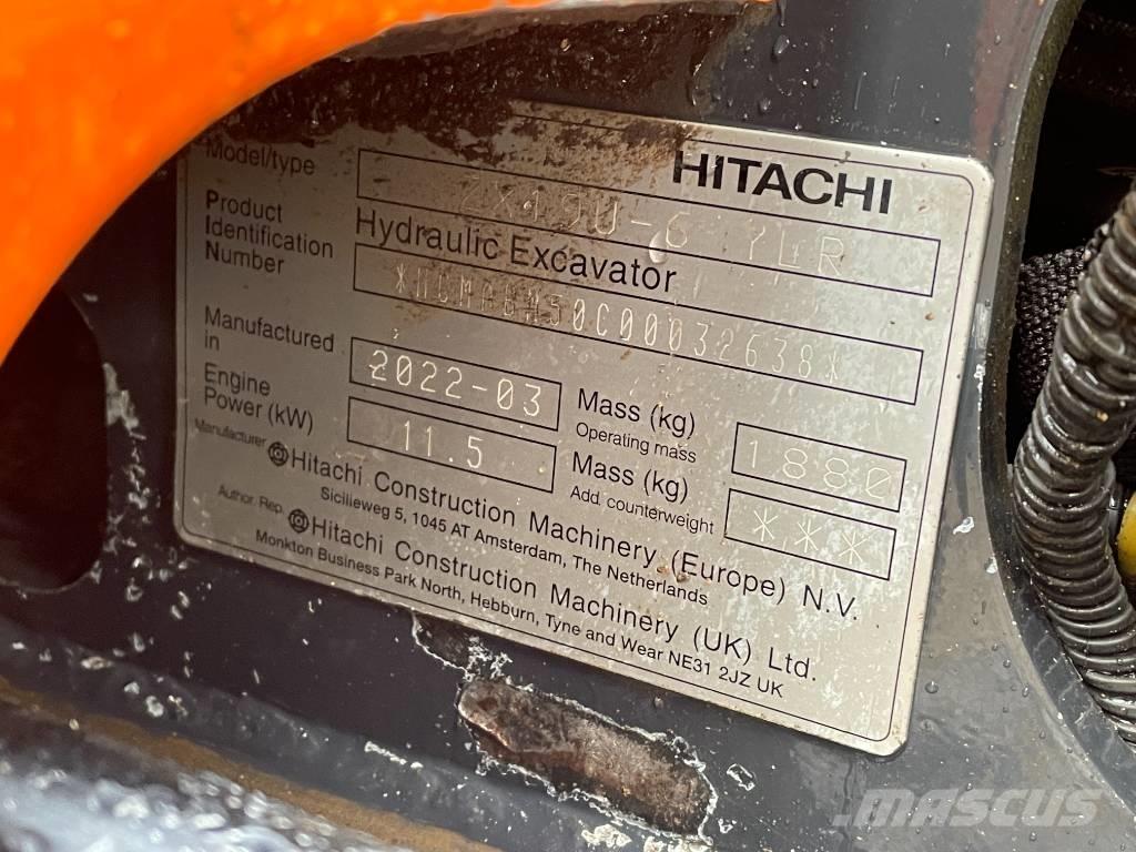 Hitachi ZX 19 U-6 Міні-екскаватори < 7т