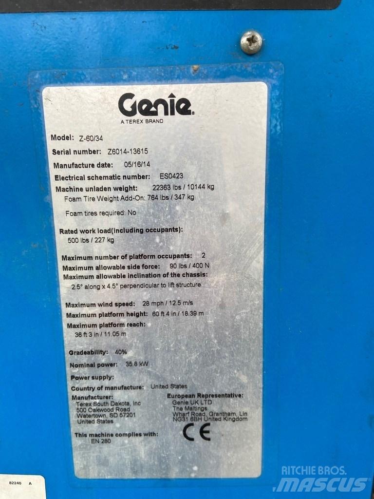 Genie Z 60/34 RT Колінчаті підйомники